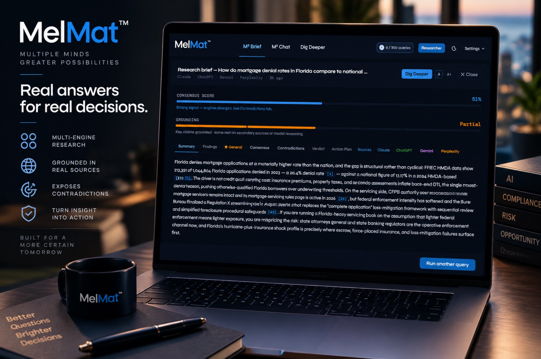 Vanja Todorovic, founder of MelMat; MelMat multi-engine AI research platform.